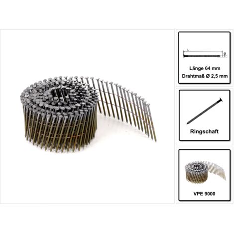 FAC-Ringspitze Ø2,5 x 64 mm in Rolle RC BOSTITCH - Karton 9000 - F250R64