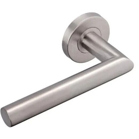 Paar Edelstahl Türdrücker BEZAULT 90° Winkel LC3 Rosette - 80343 (1/2)