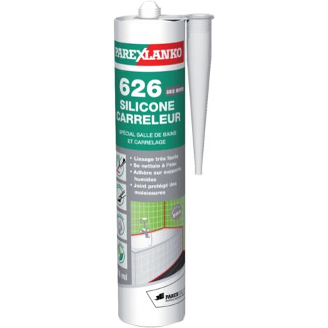 Fliesenleger-Silikondichtmasse 626 PAREXLANKO - 310 ml - mittelgrau - G626GRIMOY310 (1/2)