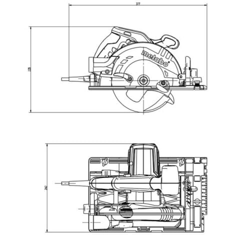 Kreissäge KS 55 FS mit Gehäuse und Schiene FS 160 METABO - 691064000