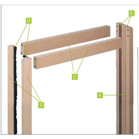MDF-Türrahmensatz bis 120 mm FIBROTUBI - 61421202