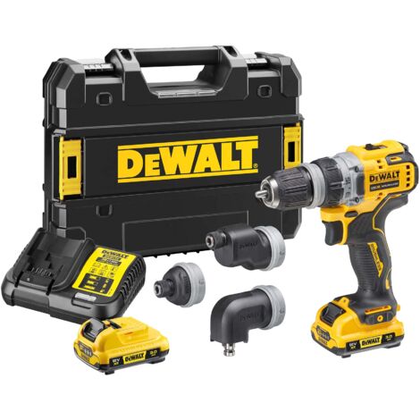 DeWALT Werkzeuge - 12V Akku-Bohrschrauber 4 in 1, 2 x 3,0 Ah XR Akkus, Ladegerät DCD703L2T