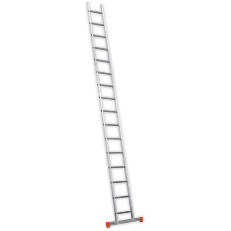 FACAL einfache Aluminiumleiter 16 Sprossen hoch. Arbeit 5,95 m Genia Stab. -GS500/B