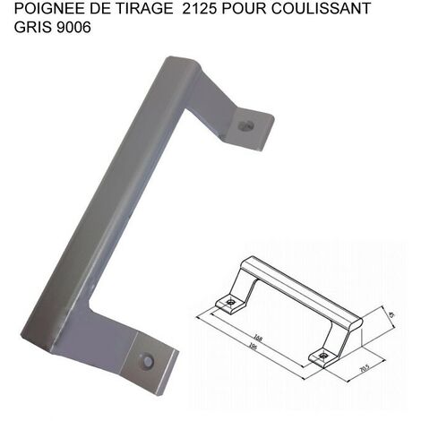 Ziehgriff ALMA für Schiebefenster - Ral 9006 Grau - 2125-9006