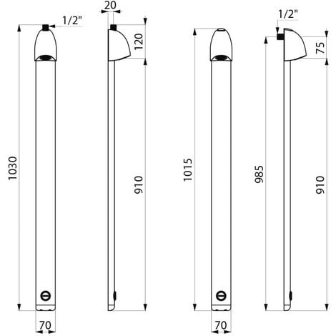 Duschpaneel Sporting 2 Wasserhahn DELABIE M1/2 Alu eloxiert - 714700