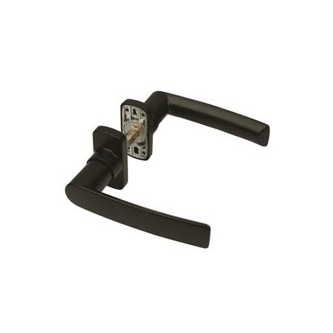 Doppelter Türdrücker Hera FAPIM Quadrat von 8 - Profil 40 bis 55 mm - Schwarz - 2041I37