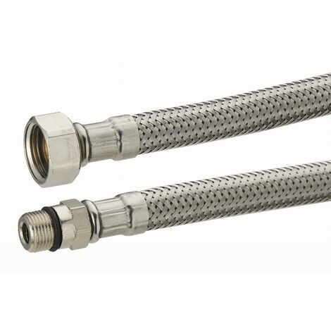 Edelstahl-Sanitärschlauch für NOYON & THIEBAULT Wasserhahn - weiblich F3/8 (12x17) - männlich M12x100 - L 300 mm - DN8 - 2014-30PLL1
