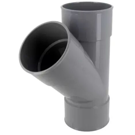 NICOLL Einfaches Nippel- und Abzweigstück, weiblich-weiblich, 45° - PVC grau - Ø 40 mm - BH144