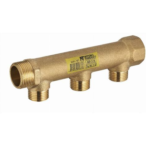 Verteiler männlich weiblich MF3/4' (20x27), 3 Abgänge männlich M1/2' (15x21) Achsabstand 50 mm NOYON & THIEBAULT - 3020-3ET