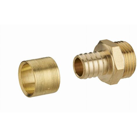 Gerade Gleitverbindung für PER-Rohr NOYON & THIEBAULT - Ø 16 mm mit Außengewinde M1/2' (15x21) Messingring - 3186-1516L1