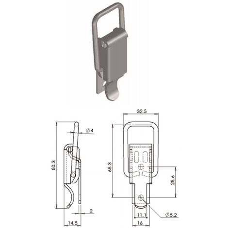 Hebelverschluss mit Haken MONIN - verzinkter Stahl gebohrt - 270 110