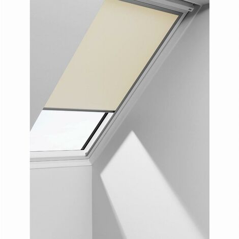 VELUX manuelles Verdunkelungsrollo für Dachfenster, beige DKL SK06, grauer Rahmen VELUX