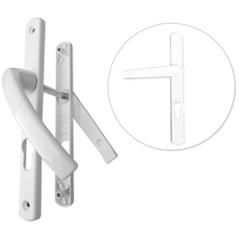 Alu-Set schmale Tür Ovalfiliz PRODIF - i-Schlüssel - 24 mm - reduzierte Ausladung mit Gelenk - weiß - 58/70V5x80C7x115 - 675315