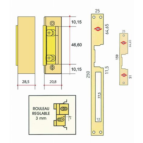 Elektrischer Türöffner Summer Symmetrisch +Tagesentriegelung Elektro