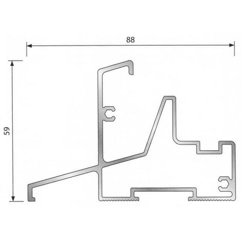 Schwelle für Holz mit Dichtung auf BILCOCQ-Flügel - 58 x 88 mm - PB58JO2