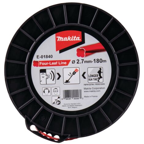Makita Mähfaden Four-Leaf Rot 180 m Ø 2,7 mm - E-01840