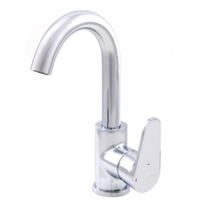 Waschtischmischer 180mm 5l/min Röhrenauslauf mit Quick-clac Rocket Cold Open Universal Ablaufgarnitur - STANDARD HIDRAULICA - 62062