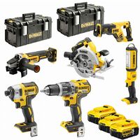 Packung mit 6 DEWALT XR 18V 5Ah Li-Ion-Werkzeugen - DCK623P3