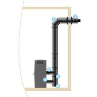 Anschlussset ISOTIP wasserdicht horizontal - Edelstahl - Øint 80 - Øext 125 - Für Pelletofen - 843801