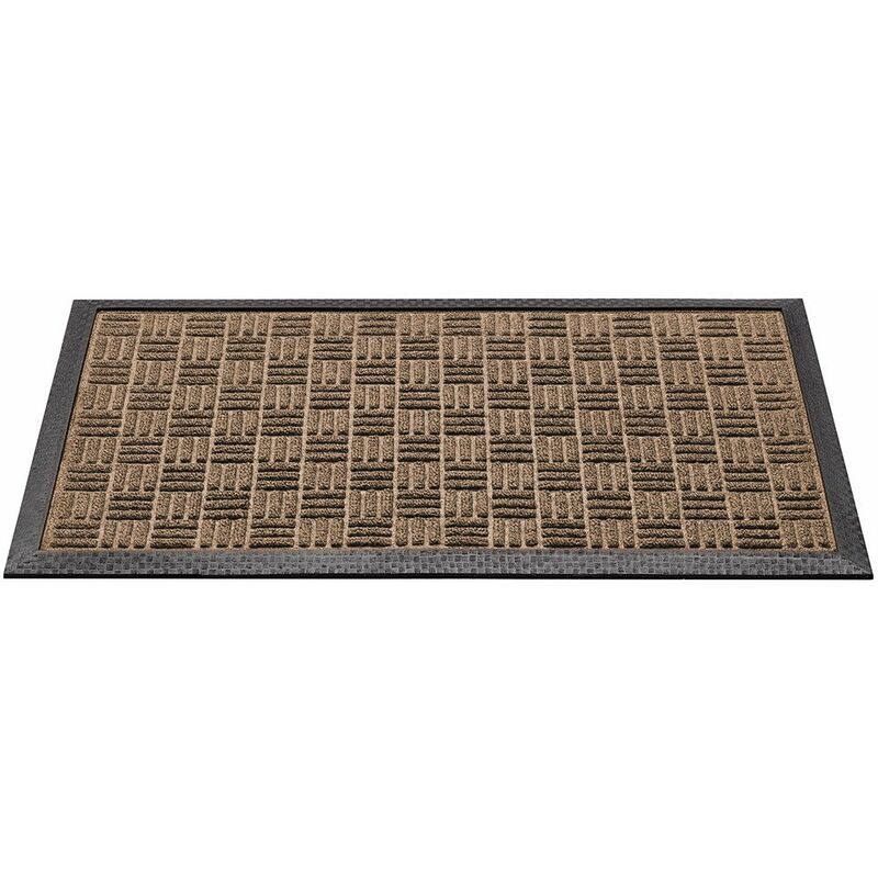 Außenmatte Gestreifte Fußmatte 60x40cm Gummi Fußmatte Außen halbrund 