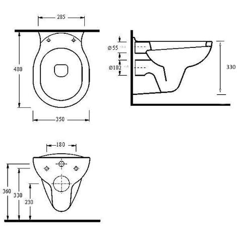 Belvit Hänge WC Grau mit Softclose-Deckel