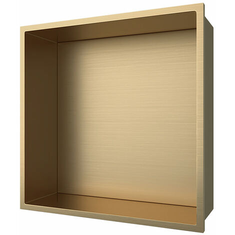 Aloni Wandnische Edelstahl gold gebürstet rostfrei 305x305x100mm (1/4)