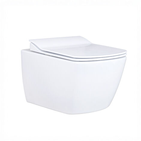 Hänge-WC RimOff mit Taharet Edelstahl-Düse – spülrandlos für einfache Reinigung – 35 cm hoch – ideal für Standardinstallationen – Creavit (1/5)