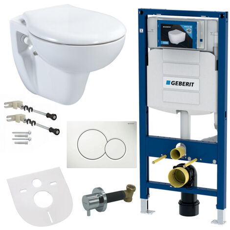 Geberit Taharet Bidet Wand Hänge WC Weiß Vorwandelement Betätigungsplatte Softclose Deckel AC90L