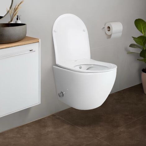 Spülrandloses Hänge-WC Mit Softclose WC-Sitz Passend Für Geberit Vorwandelement