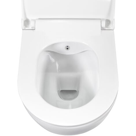 Wand Hänge WC Spülrandlos Toilette Bidet Taharet Rimless Taharet WC + Deckel