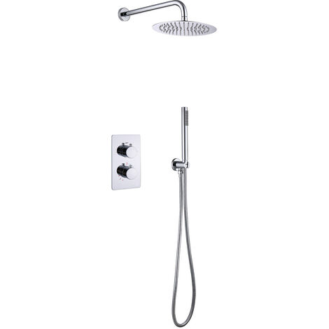 Unterputz Regendusche 25 cm Komplettset mit Wandbrausekopf Arm Chrom (1/5)