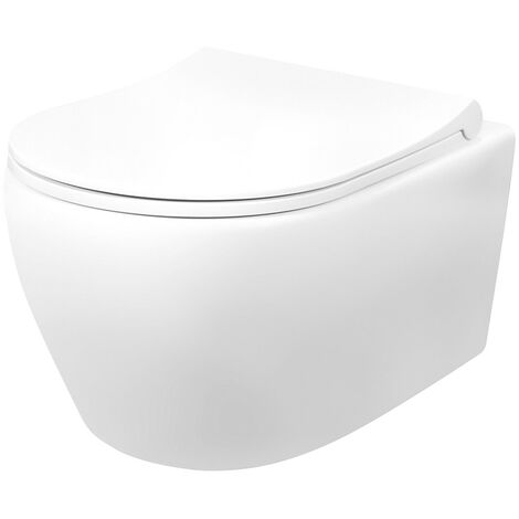 Spülrandloses Wand Hänge WC Spülrandlos Toilette Bidet Taharet Rimless Taharet WC + Deckel