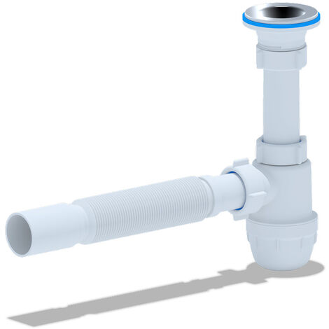 Siphon Flex für Waschtisch/Waschbecken Flaschensiphon Ablaufgarnitur 1 1/4" 40ø
