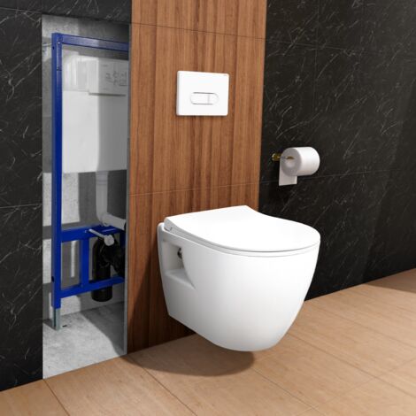 Aloni Wand / Hänge WC Toilette Softclose-Deckel Vorwandelement Betätigungsplatte