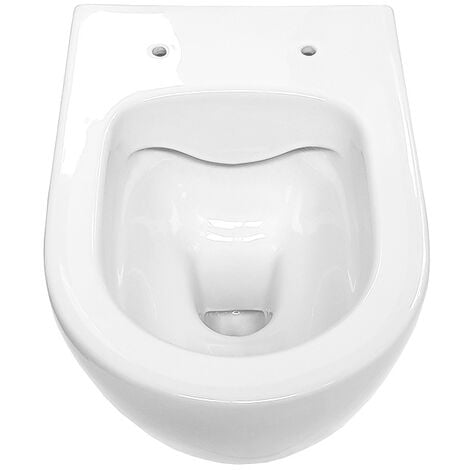 Aloni Spülrandloses Wand Hänge WC Spülrandlos Toilette Weiß
