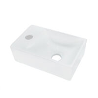 Aloni Keramik Design Handwaschbecken Weiß Hahnloch Links 30 x 18,5 x 9,5 cm
