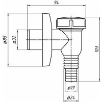 Sifone Da Parete Bianco 32 Mm Con Attacco Per Lavatrice E Lavastoviglie - Anti Odore Con Sfera