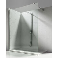 Walk In Dusche Begehbare Duschwand Glas Duschabtrennung Duschtrennwand Glastrennwand Glaswand mit NANO-Beschichtung (BxH) 600 x 2000 mm