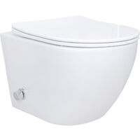 Spülrandloses Taharet Dusch WC inkl. Armatur + Sitz Toilette mit Bidet Funktion