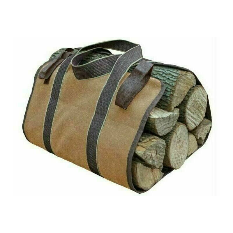 noir Sac de transport dextérieur en toile supports de bûches de grande capacité supports de rangement pour sac de rangement pour le bois de chauffage de cheminée