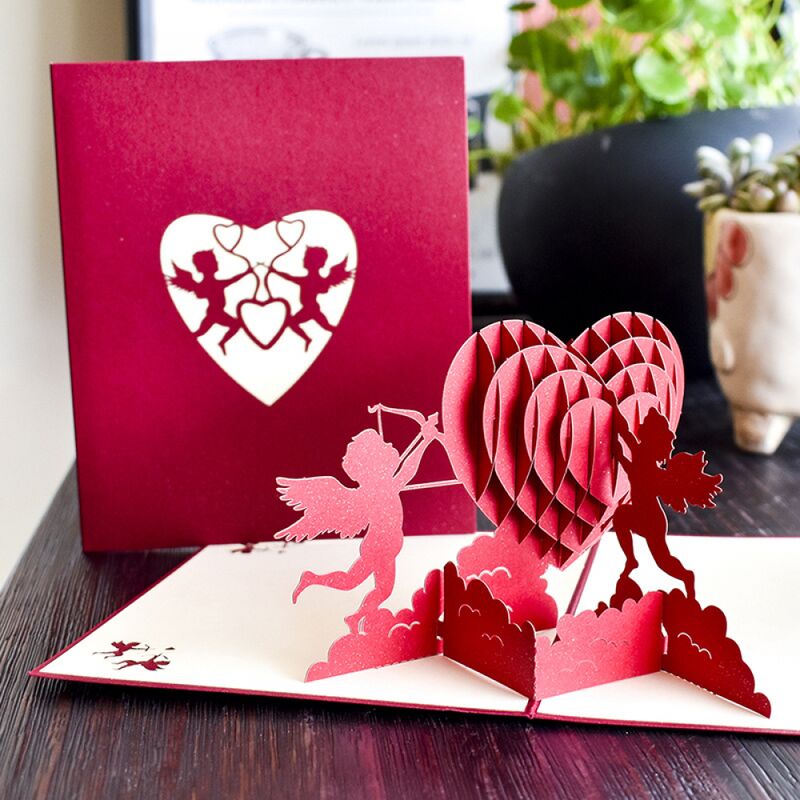 Carte Pop Up 3d Cupidon Carte D Amour Romantique D Anniversaire Anniversaire Carte Pour La Famille Enfants Amis Amoureux De La Saint Valentin Joyeux Anniversaire Cupidon