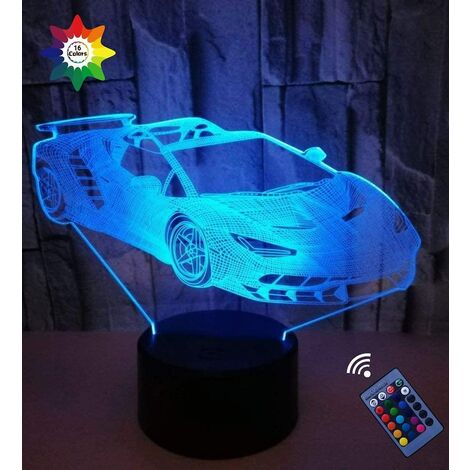 3D Illusion Lampes Créativité LED Veilleuse 7 Couleurs Tactile Interrupteur USB 