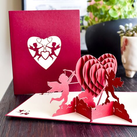 Carte Pop Up 3d Cupidon Carte D Amour Romantique D Anniversaire Anniversaire Carte Pour La Famille