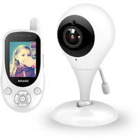 Babyphone avec caméra, babyphone vidéo 1/2 pouces, caméra de surveillance portée 15M, fonction interphone sans fil, capteur de température, caméra de vision nocturne, VOX et berceuse
