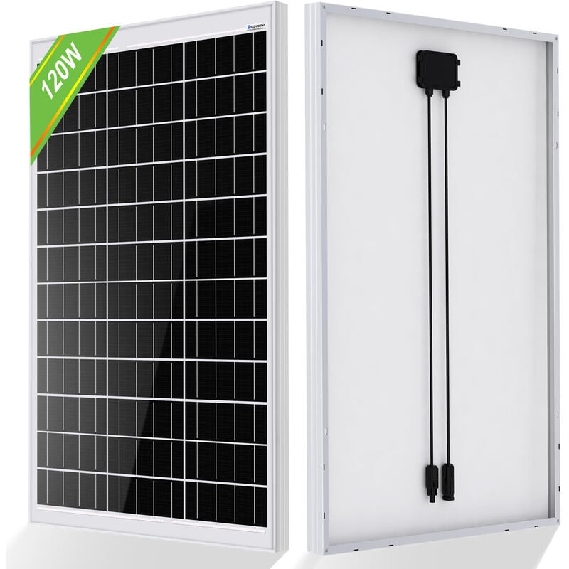 ECO-WORTHY 120W 18V Mono Panel solar Clase Carga de batería para Off Grid Caravan Boat Home