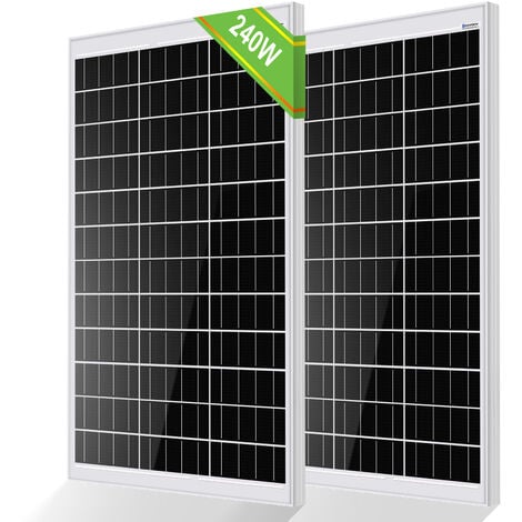 ECO-WORTHY 200Watt 2X100W Panel Solar Policristalino y Fotovoltaico 12V Carga Mediante Batería 