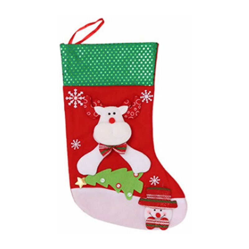 Calcetín de Navidad Bolsa de regalo de Papá Noel Árbol de caramelo Decoración colgante Large B Mohoo