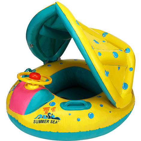 Buoy Asiento Inflable Parasol Para Bebe Nino 6 18 Meses 15 Kg Piscina Silla De Natacion