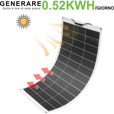 ECO-WORTHY 130W 12V Komplettes flexibles netzunabhangiges Solarpanel Kit:  130W Solarpanel + 50Ah Litthiumbatterie + 600W