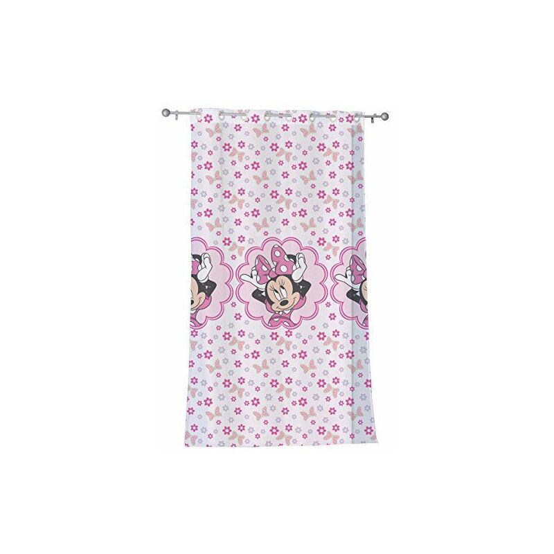 Rose CTI Voilage A ŒILLETS 140X240 Disney Minnie Stylish Pink 100% Polyester
